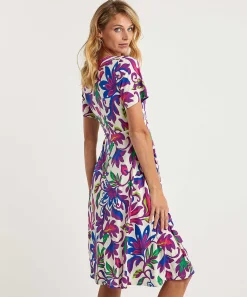 Oui Slinky Overslagjurk Big Flower