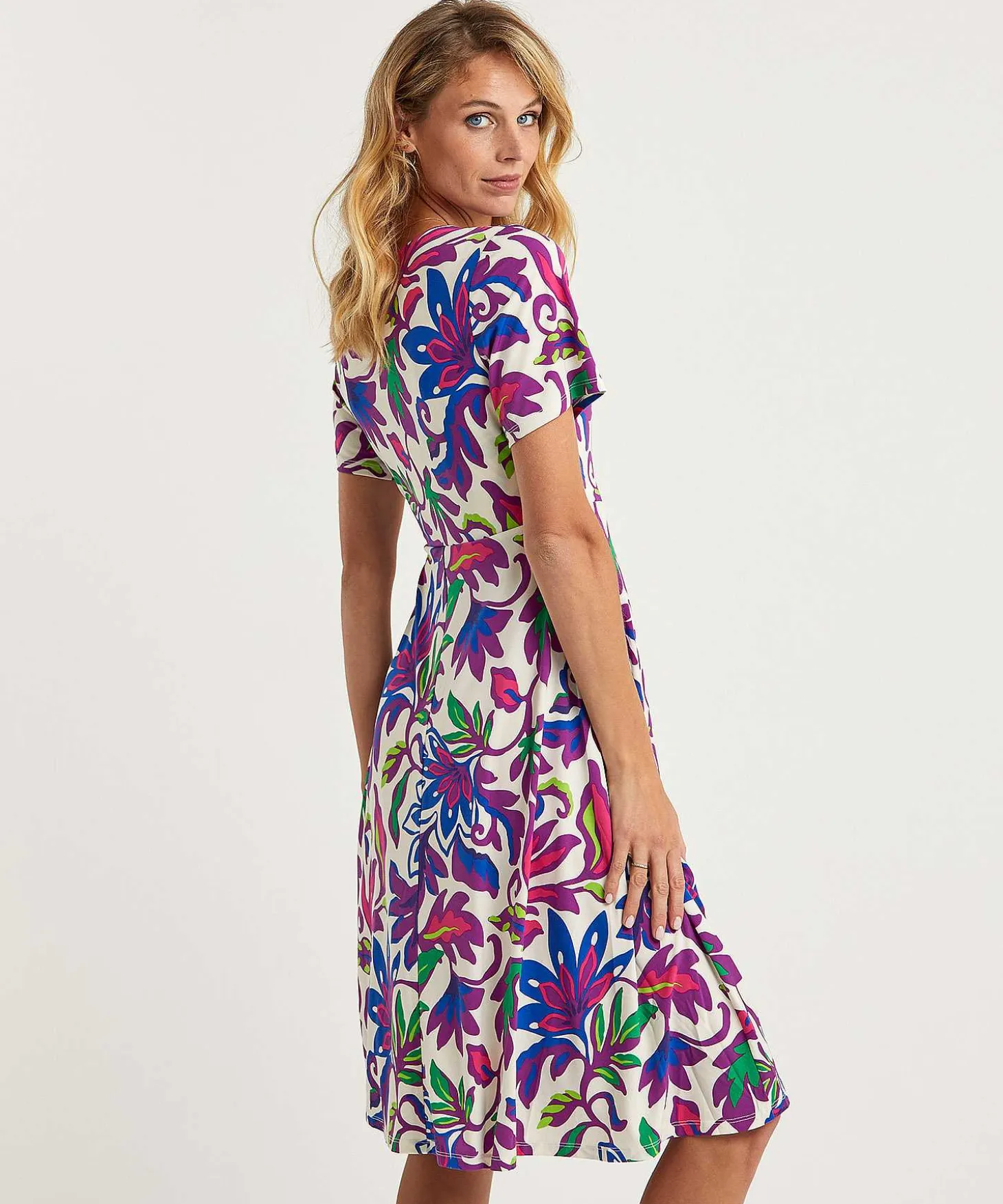 Oui Slinky Overslagjurk Big Flower