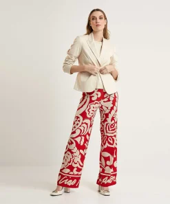 Oui Slinky Palazzo Broek Print