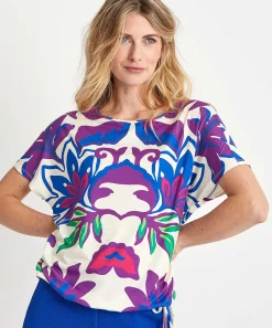 Oui Slinky Shirt Big Flower