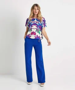 Oui Slinky Shirt Big Flower