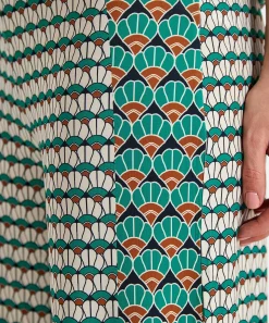 Oui Slinky Wide Leg Broek Retroprint