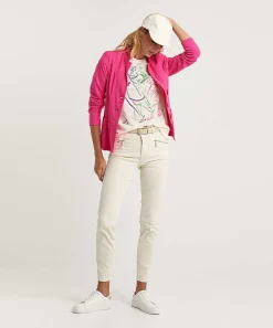 Oui T-Shirt Fashionprint Kraaltjes Multicolor