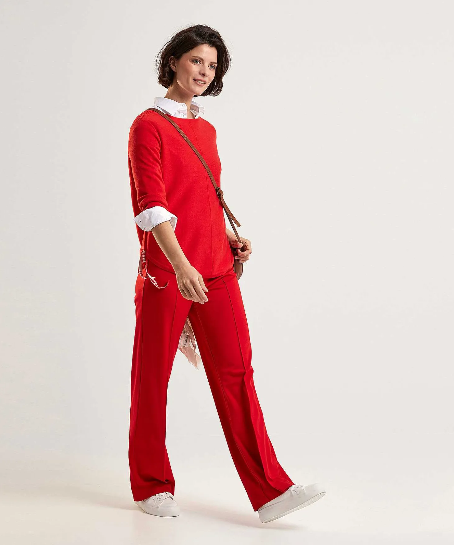 Oui Wide Leg Jersey Broek