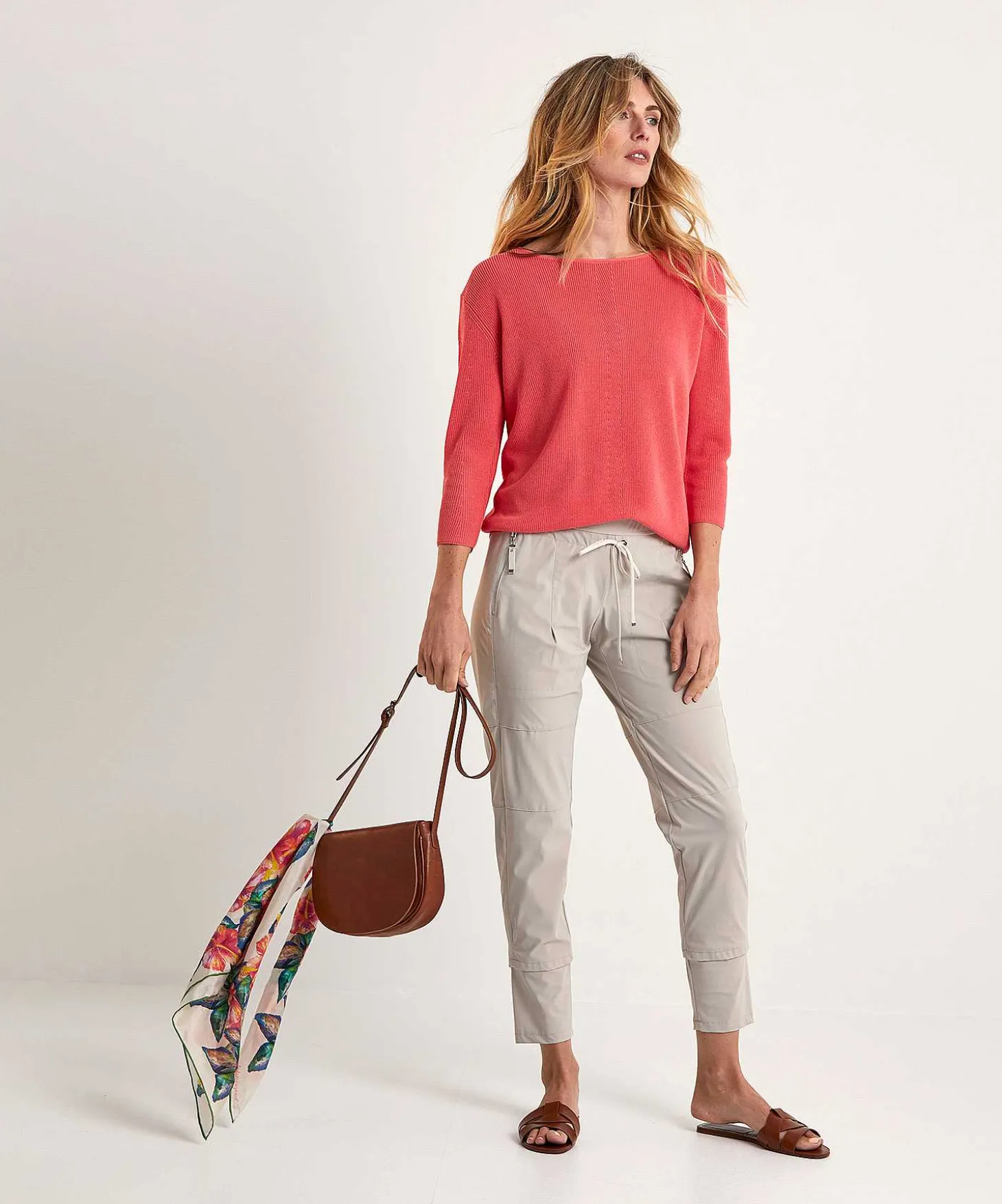 Raffaello Rossi Slim Fit Travelstof Broek Candy