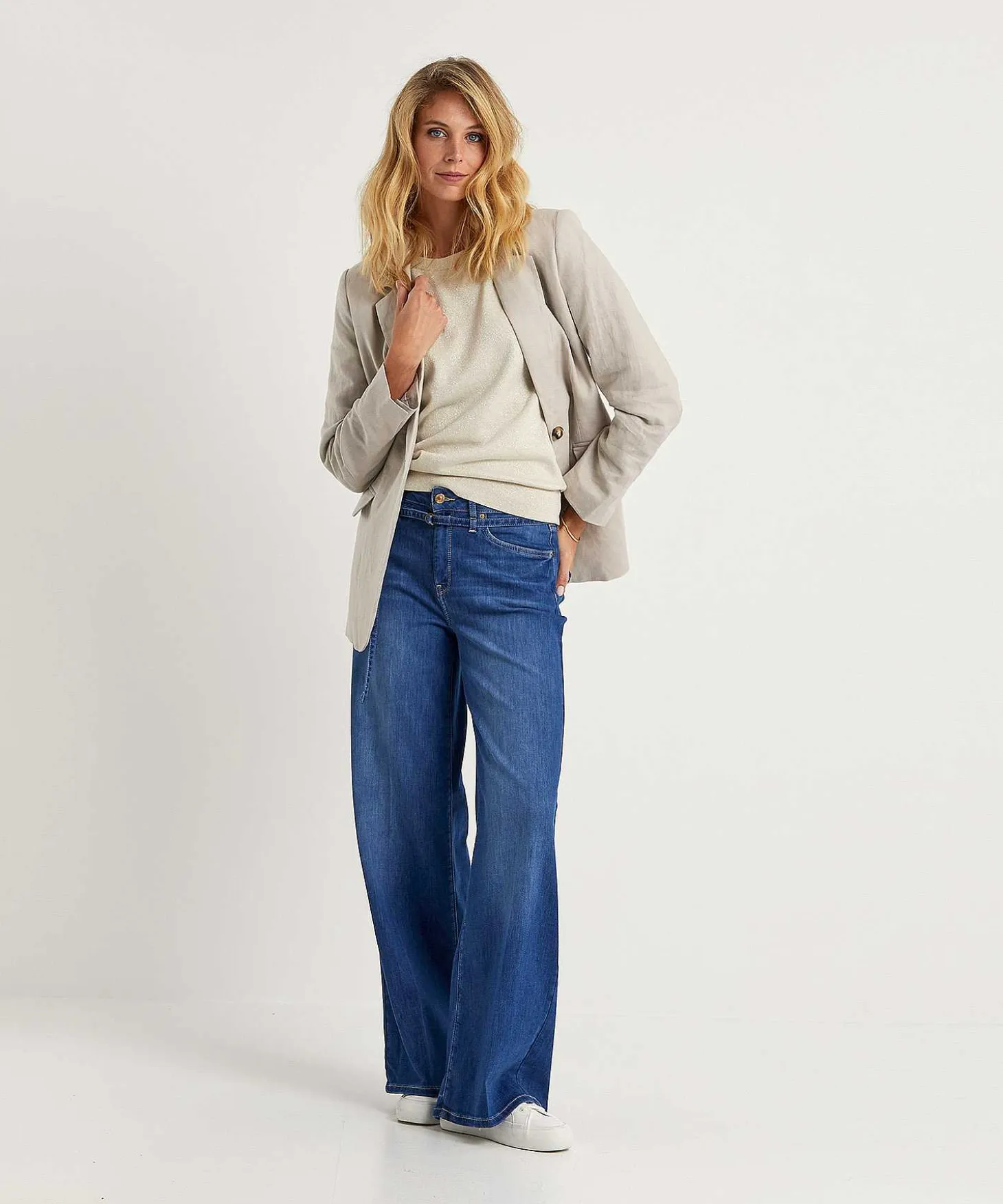 Raffaello Rossi Wide Leg Jeans Ceintuur Sventy B