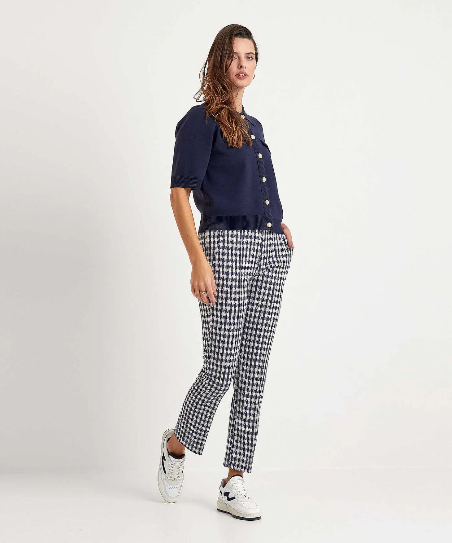 Raphaela By Brax Super Slim Cropped Broek Lillyth Check