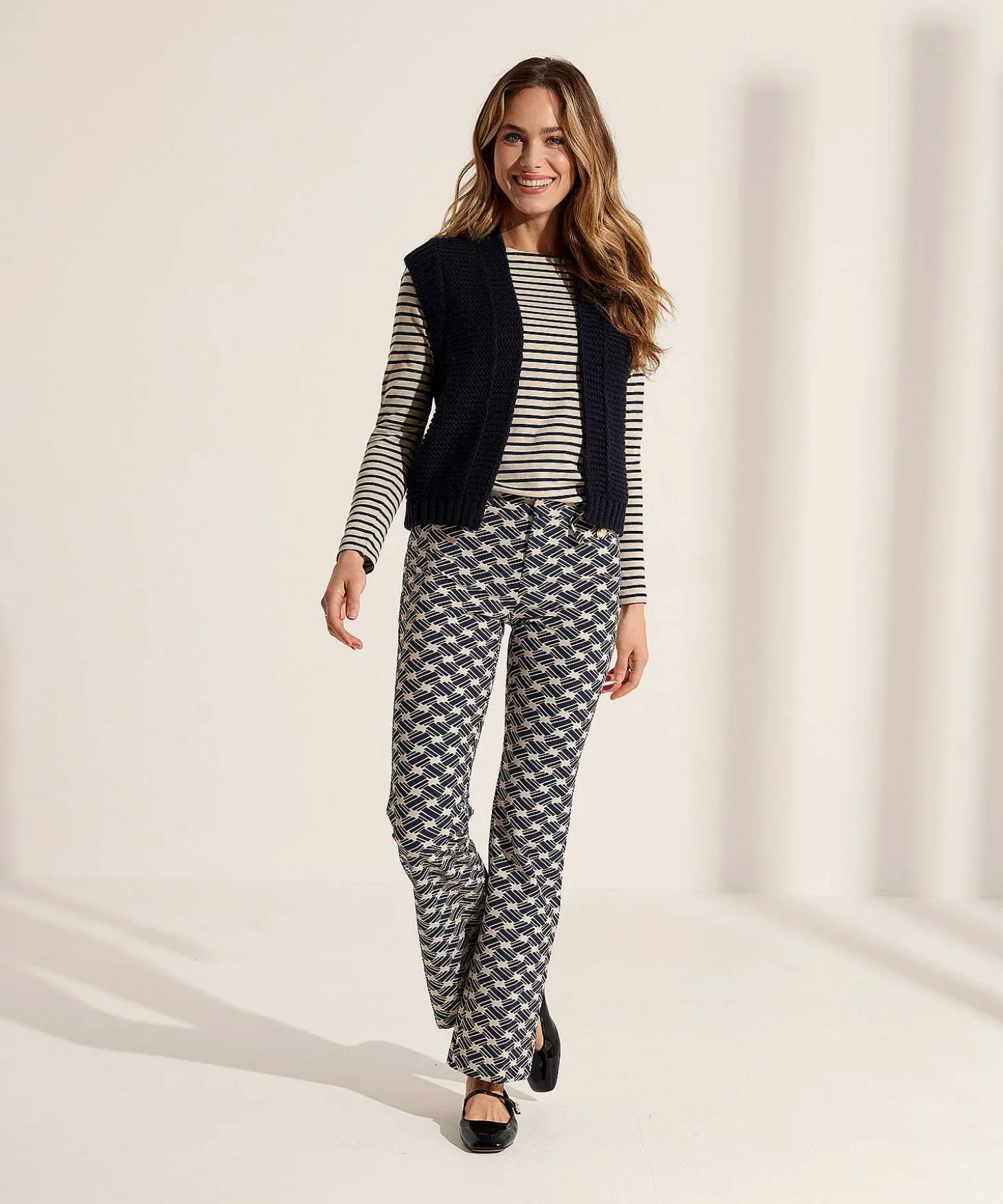 Rosner Flared Broek Winter Techno Alisa Print