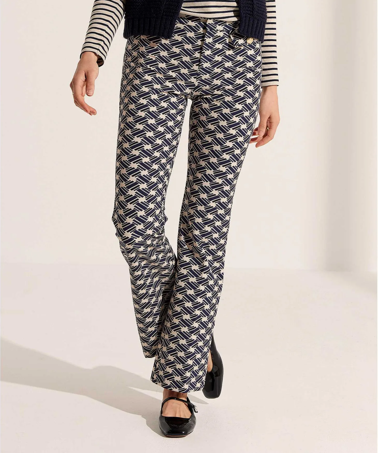 Rosner Flared Broek Winter Techno Alisa Print