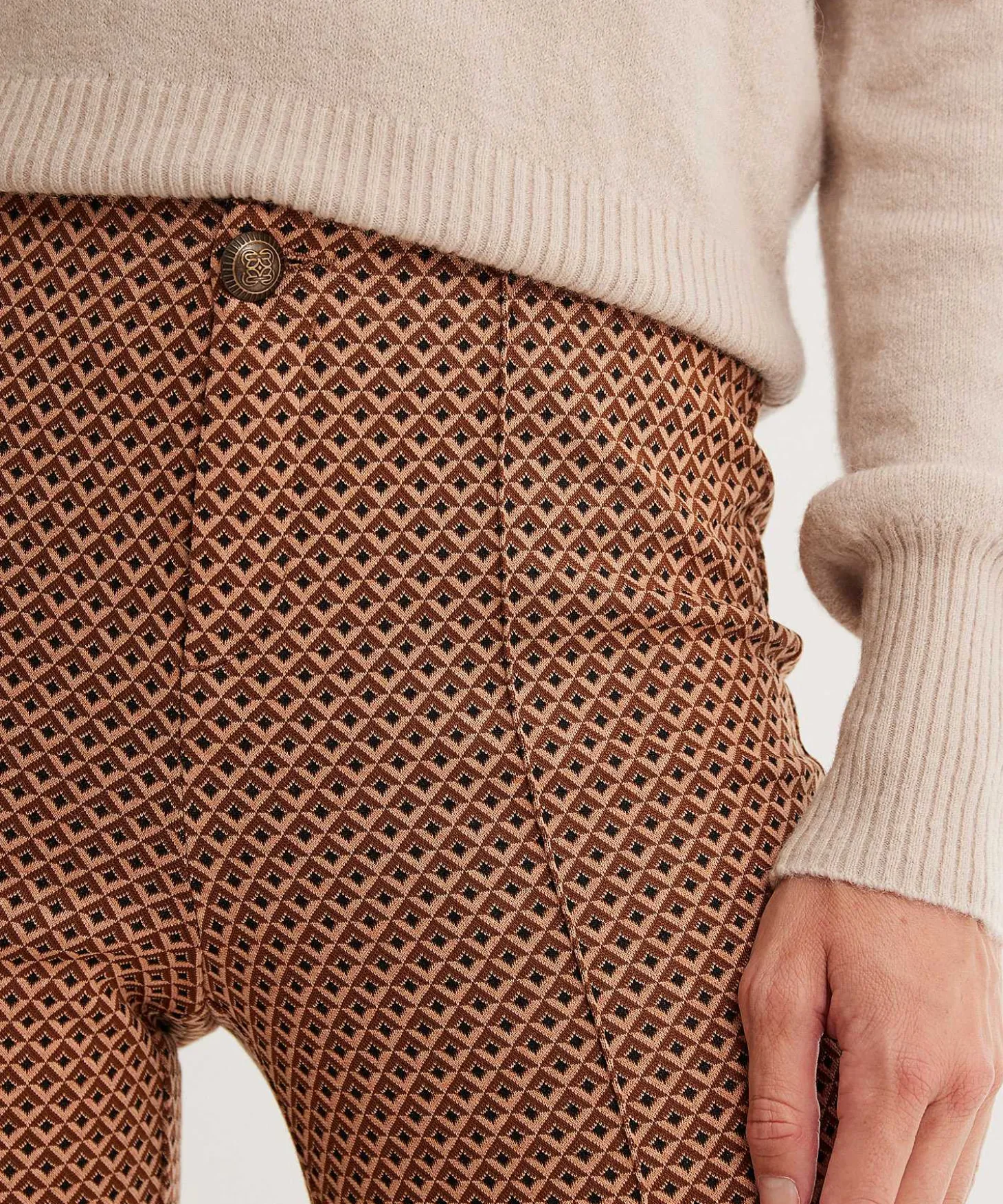 Rosner Jacquard Flared Broek Alisa