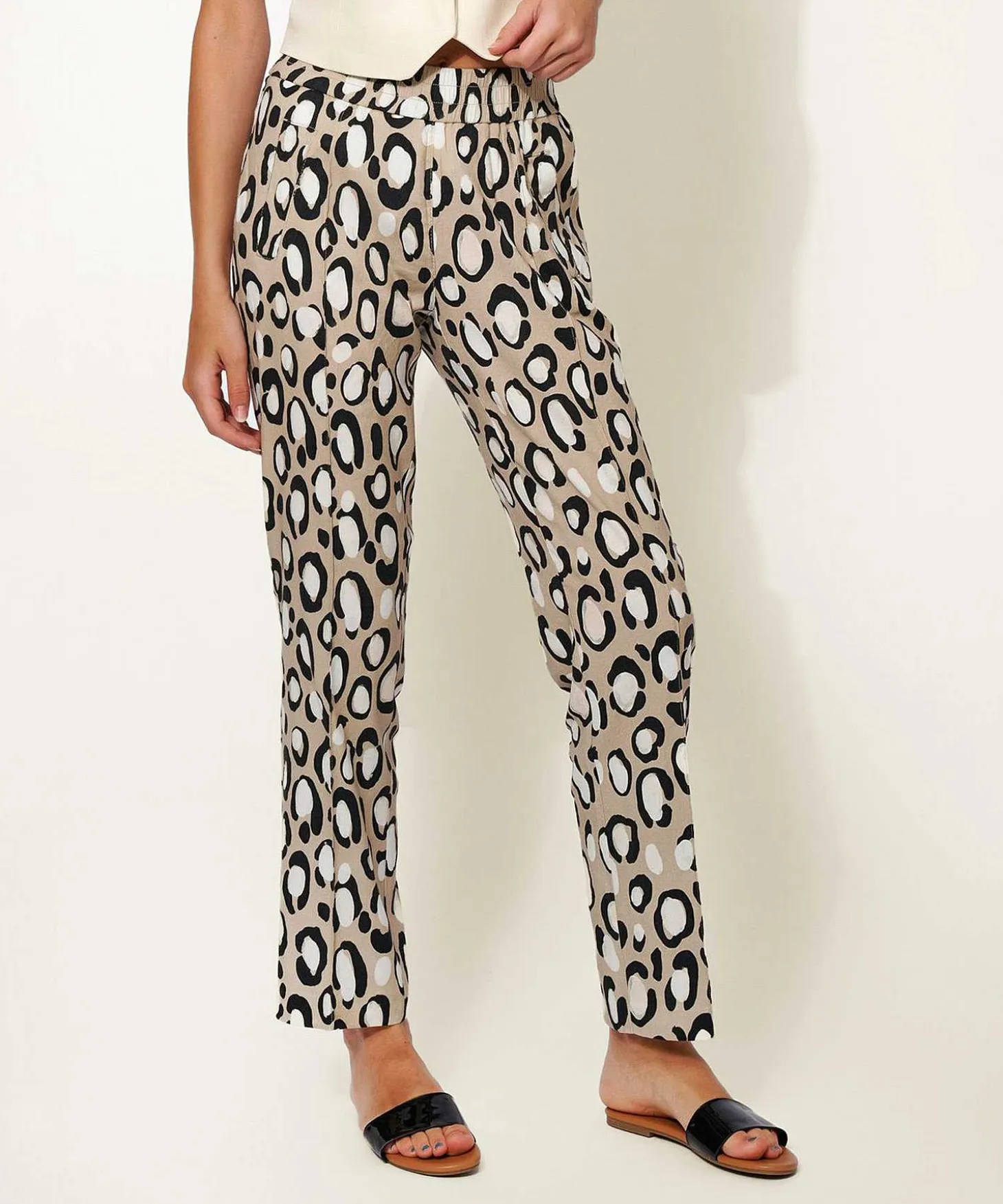 Rosner Linnenmix Broek Panterprint May Zigarette