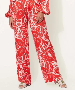 Rosner Silky Palazzo Broek Bladprint May