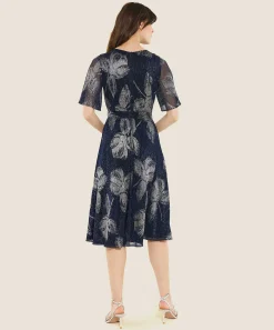 Swing Overslagjurk Lurex Flowers