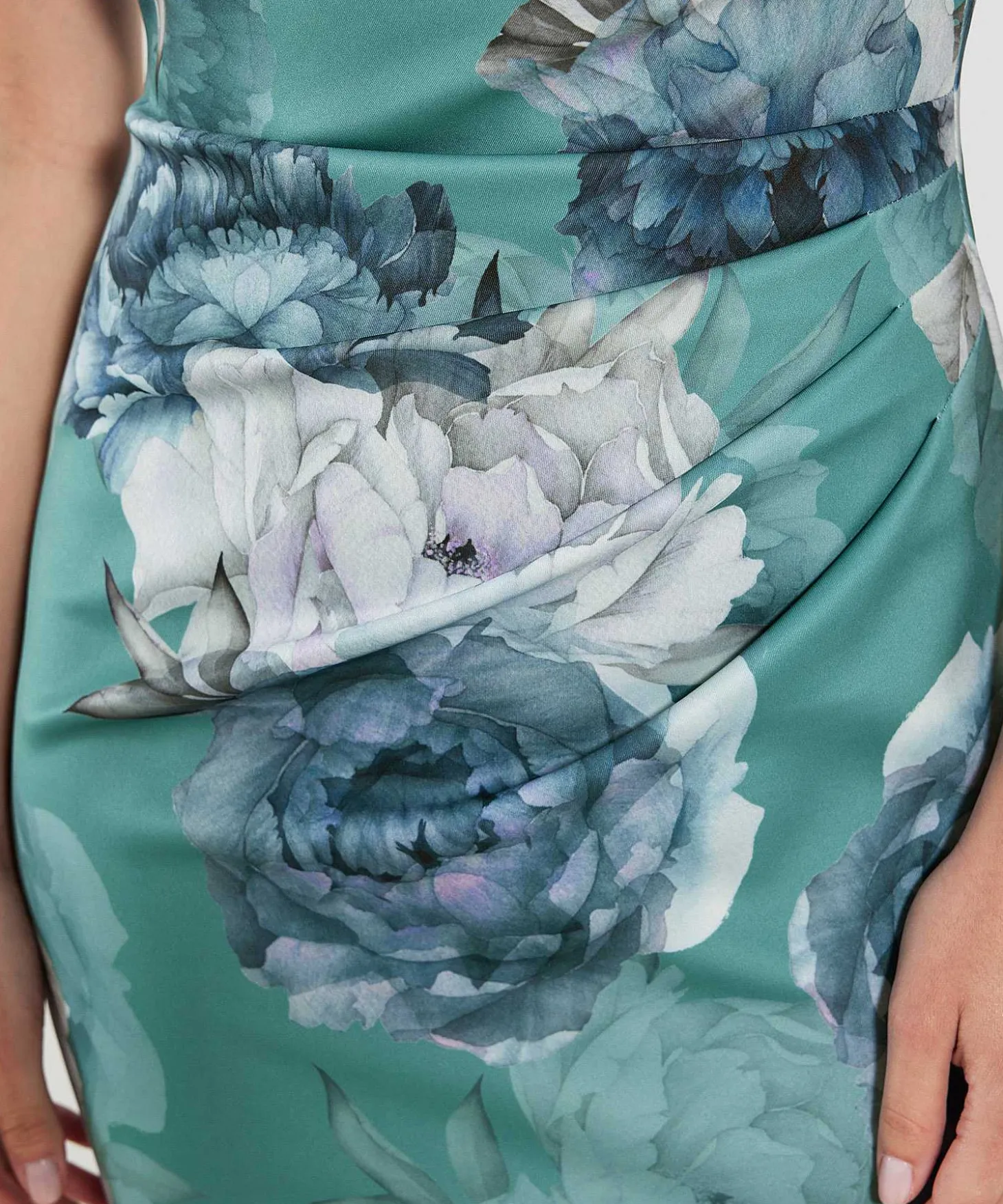 Swing Pencil Jurk Flower Pleated