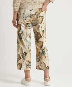 Toni Capri Broek Bladprint Pia Wide Leg
