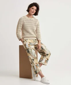 Toni Capri Broek Bladprint Pia Wide Leg