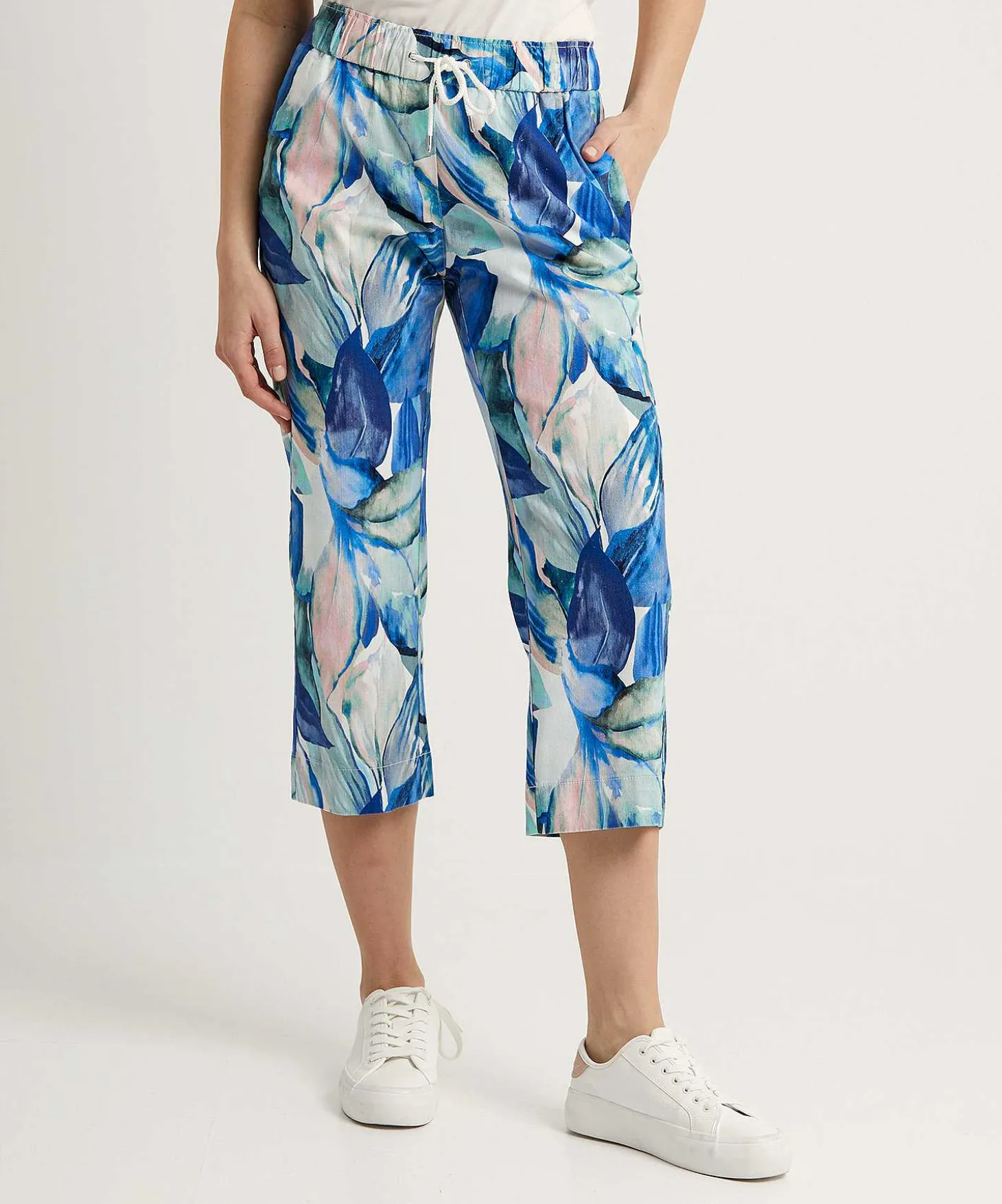 Toni Capri Broek Bladprint Pia Wide Leg