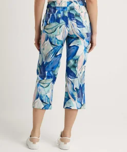 Toni Capri Broek Bladprint Pia Wide Leg