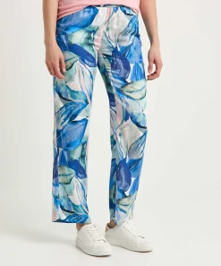 Toni Silky Palazzo Broek Leaves Summer