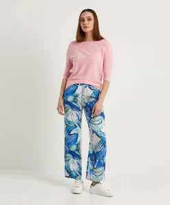 Toni Silky Palazzo Broek Leaves Summer