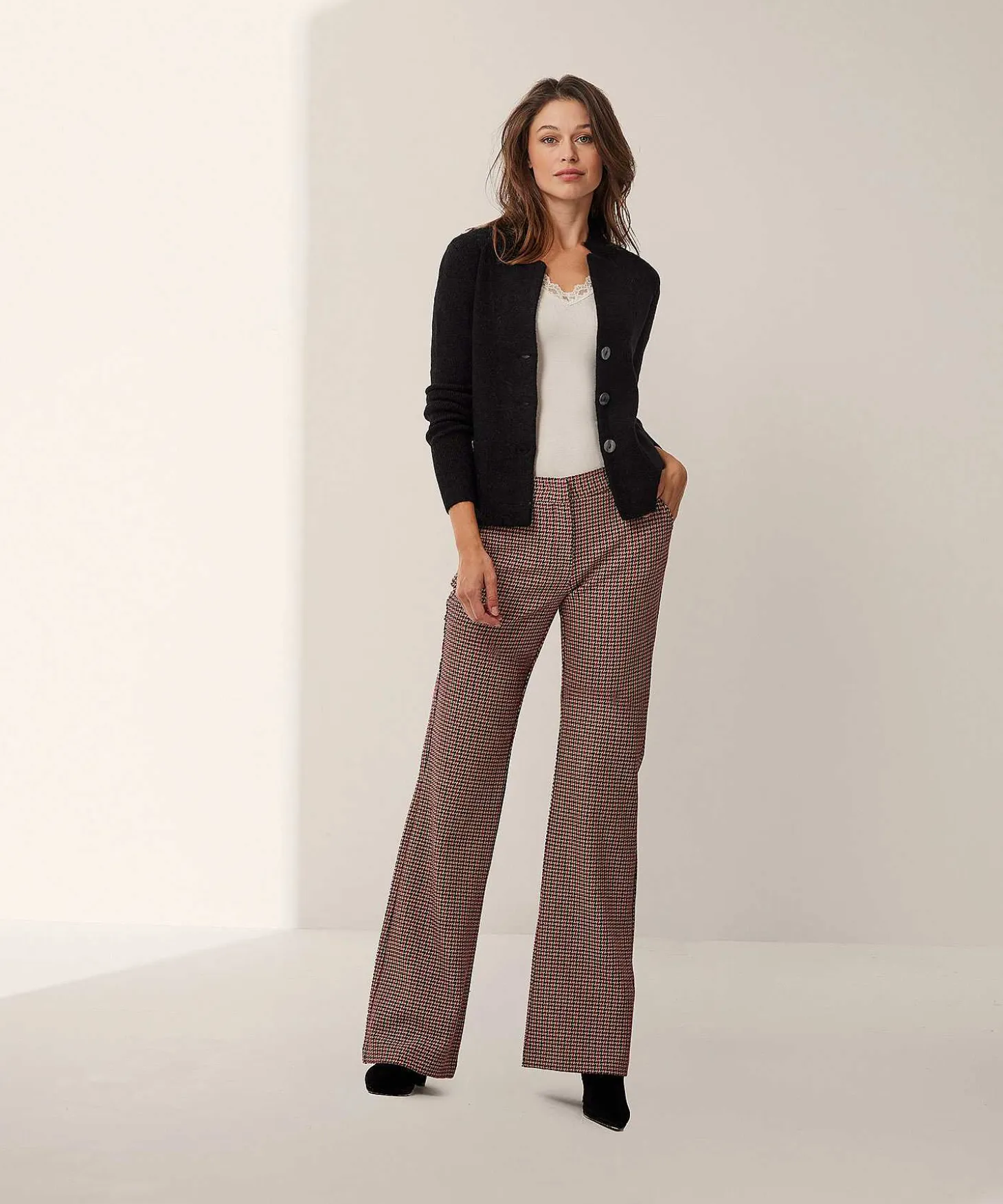 Toni Wide Leg Broek Jenny Ruit